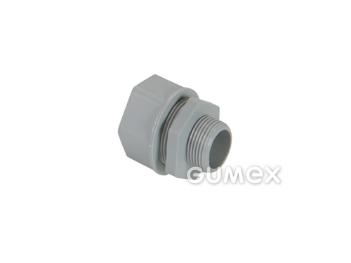Konektor AU 175 P, pre chráničky 17mm, vonkajší závit PG11, IP54, PA6, -35°C/+80°C, šedý